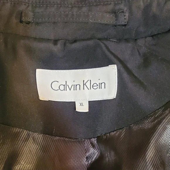 Calvin Klein Classic Black Double-Breasted Trench Coat - Picture 7 of 15